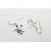 Handmade Dangle Turtle Earrings 925 Sterling Silver Synthetic Blue Opal Stones X